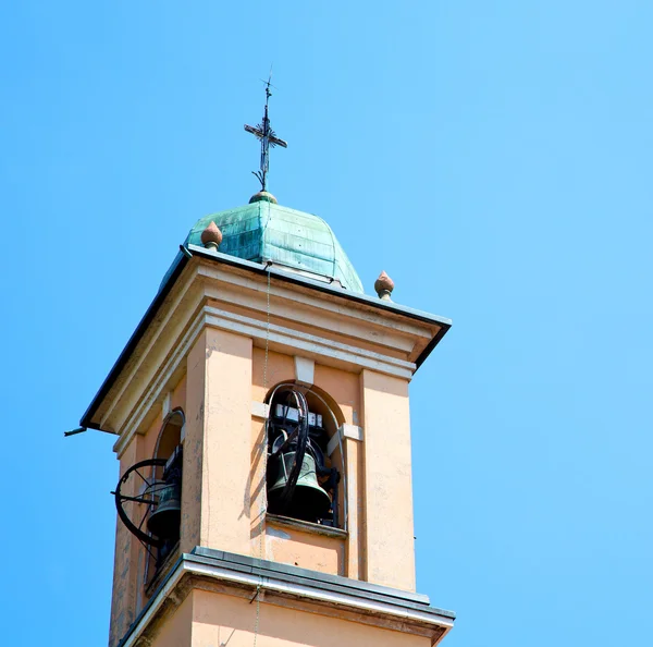 Ancien uhrturm in italien europa alter stein und glocke — Stockfoto