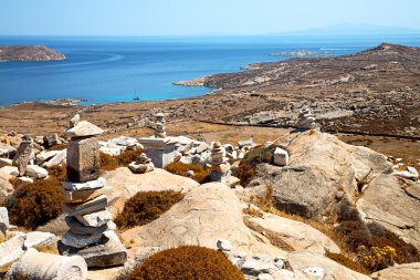 delos Yunanistan historycal Akropolis tapınağında ve eski harabe sı