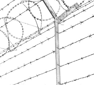 Umman barbwire içinde arka plan ve bulutlu gökyüzü