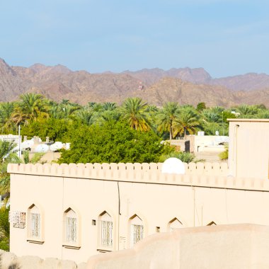 Umman Muscat eski savunma fort battlesment gökyüzü bir