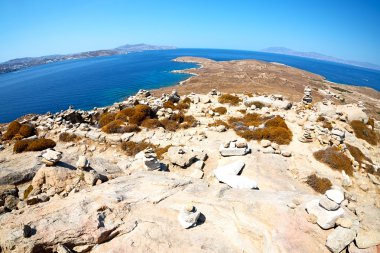 delos Yunanistan ünlü historycal Akropolis ve eski berbat s