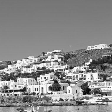 eski cyclades Adası Limanı ve tekne santorini naksos tarihinin