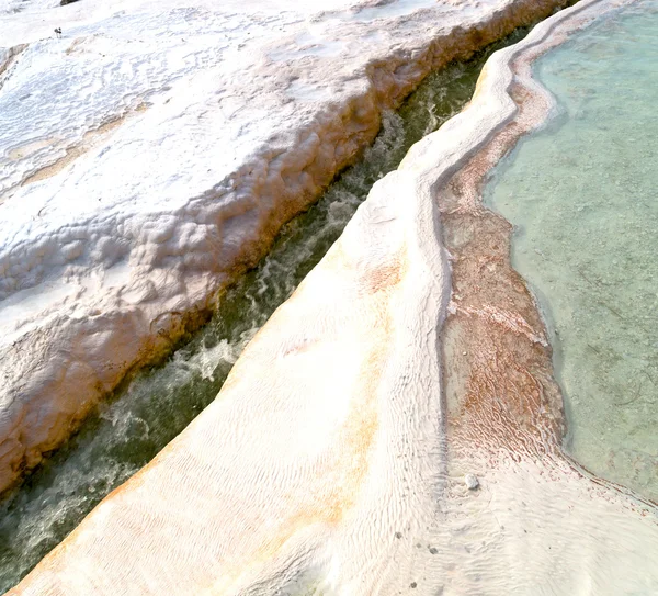 Bad en travertijn water abstract in pamukkale Turkije Azië de — Stockfoto