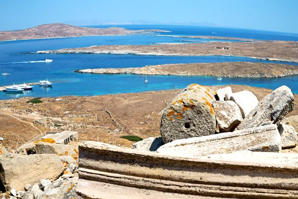 Célèbre à Delos Grèce l'acropole historique et la vieille ruine s — Photo