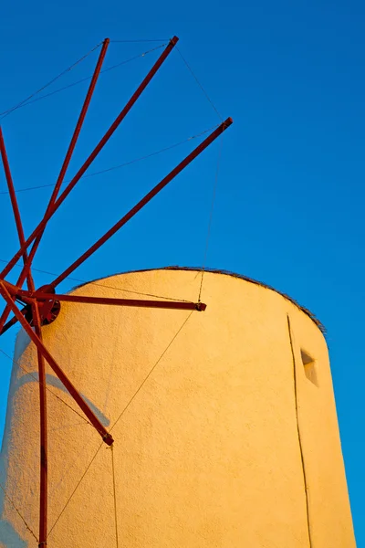 Old mill in santorini greece europe  and the sky sunrise — Stock Photo, Image