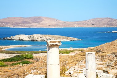 delos Yunanistan historycal Akropolis tapınağında ve eski harabe sı