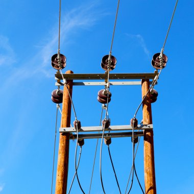 Umman elektrik kablo ahşap pilon enerji ve geçerli satır 