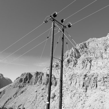 Umman elektrik kablo ahşap pilon 