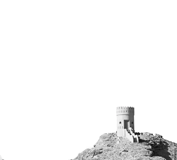オマーン マスカット岩古い防衛砦 battlesment 空と — ストック写真