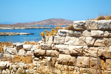 delos Yunanistan historycal Akropolis tapınağında ve eski harabe sı