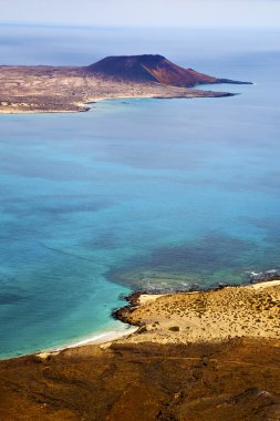 Miramar del rio liman rock taş gökyüzü bulut içinde lanzarote gra