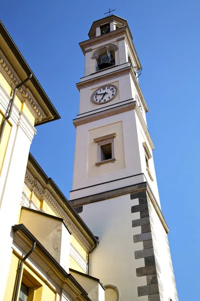 Vedano olona torre da igreja sino ensolarado — Fotografia de Stock