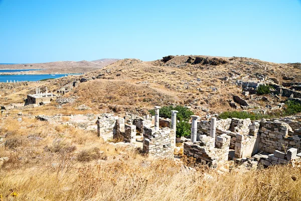 Templo en delos greece el acropolis historycal y ruina vieja si —  Fotos de Stock