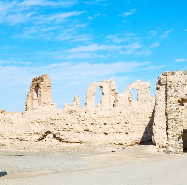 Umman Muscat eski savunma fort battlesment gökyüzü bir