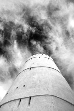 Umman Muscat eski savunma fort battlesment gökyüzü bir