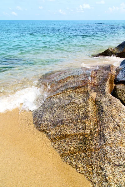 Kho isle white beach rocks in asien südchina meer — Stockfoto