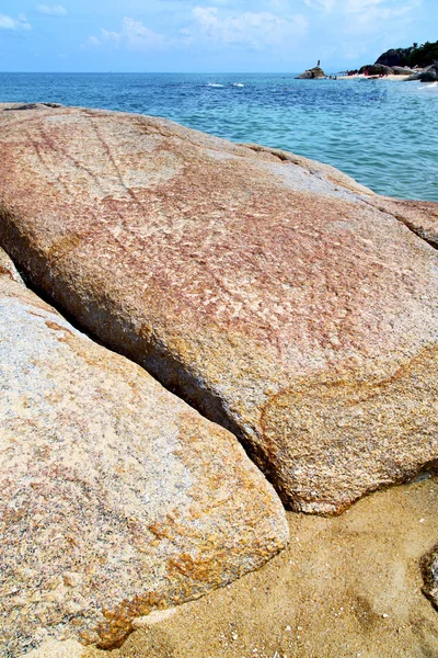 Kho samui weißer Strand Felsen Südchina Meer — Stockfoto