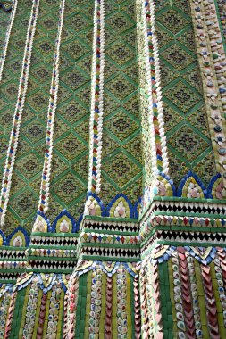 Tayland ve soyut çapraz sütun seramik ve büyük duvar tapınağı  