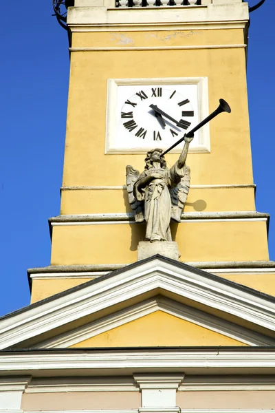 Em cislago velho abstrato itália a parede e igreja anjo — Fotografia de Stock