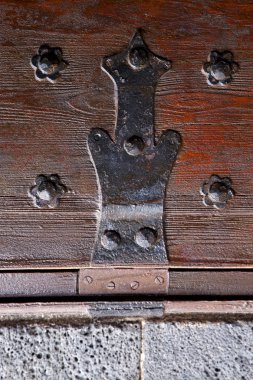 Kale kilit İspanya tokmağı soyut kapı ahşap  