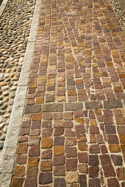 Brick   varano borghi   street lombardy italy — Stock Photo, Image