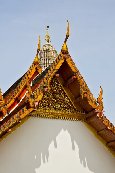 Asien in Bangkok sonnigen Tempel und Farben Mosaik — Stockfoto