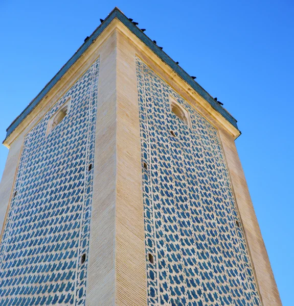 The history in maroc africa  minaret religion and  blue    sky — Stock Photo, Image