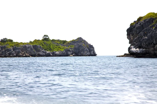 Blue lagoon  stone in thailand kho  t of a  water   south — Stock Photo, Image