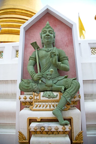悉达多在寺曼谷亚洲泰国国旗绿 — 图库照片