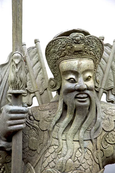 Beard  in the temple bangkok asia     face — Stock Photo, Image