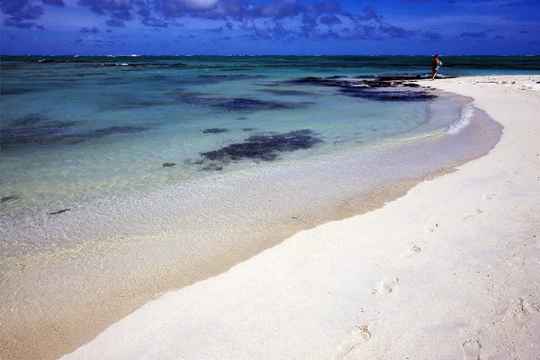 Footstep in ile du cerfs mauritius — Stock Photo, Image