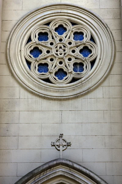 Sculpture glass and a cross Stock Photo