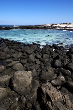 Lanzarote İspanya gölet kıyıları ve yaz 