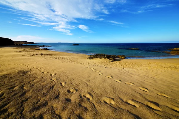 Footstep in lanzarote    summer — Stock Photo, Image