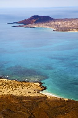 Miramar del rio harbor taş taş gökyüzü bulut lanzarote İspanya