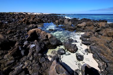 gökyüzü ışık plaj su lanzarote Adası köpük rock İspanya toprakları