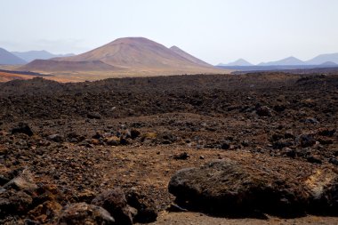 volkanik lanzarote İspanya timanfaya rock gökyüzü tepe ve summe