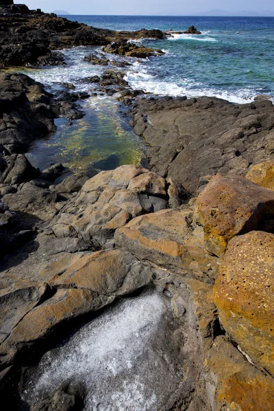 Salt in lanzarote  isle foam rock — Stock Photo, Image