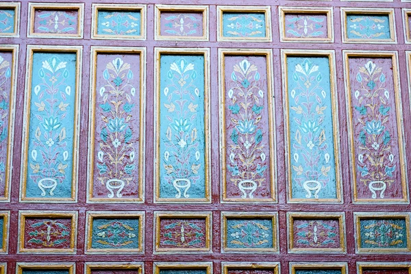 Γραμμή στο Μαρόκο Αφρικής παλιά πλακάκια colorated δαπέδου κεραμικών δ — Φωτογραφία Αρχείου