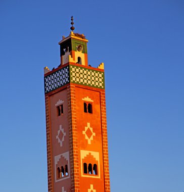  Müslüman Camii tarihi sembol Fas Afrika mina