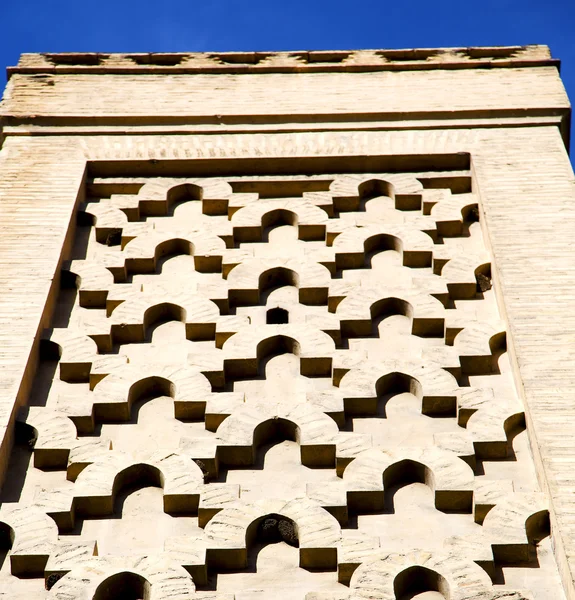 La storia in Africa maroc minareto religione e cielo blu — Foto Stock