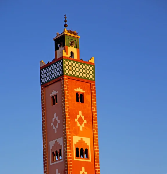 Muçulmano na mesquita o símbolo de história morocco áfrica mina — Fotografia de Stock