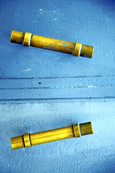 Oro metal oxidado morocco en África el viejo azul — Foto de Stock