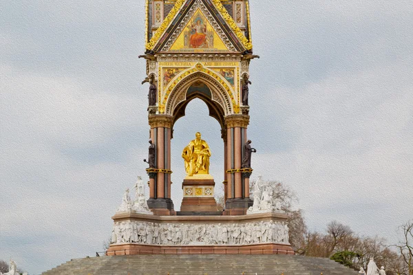 Albert pomník v Londýně kingdome Anglie a staré konstrukce — Stock fotografie