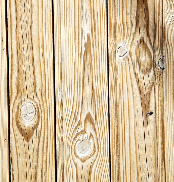 Nail dirty stripped paint in the brown wood door and rusty yello — Stock Photo, Image