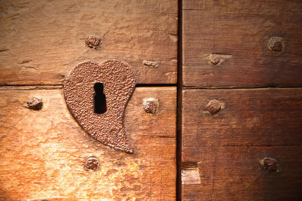 Golpeador marrón y puerta de madera castiglione — Foto de Stock