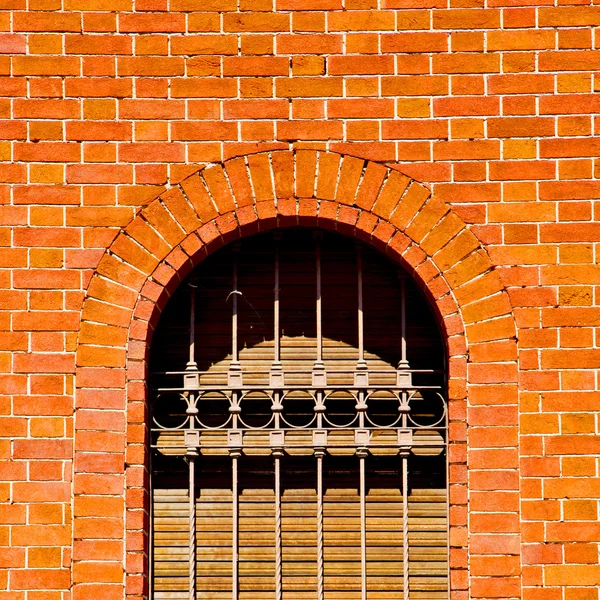 In europe italy milan old architecture and venetian blind wall — Stock Photo, Image