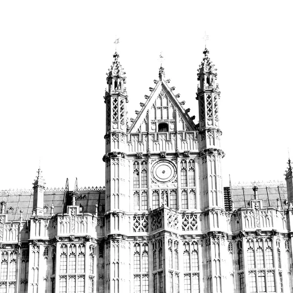 在伦敦旧历史议会玻璃窗口结构 — 图库照片