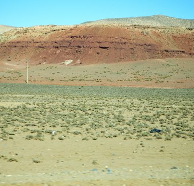 Afrika Fas atlas kuru dağ zemin vadide izole