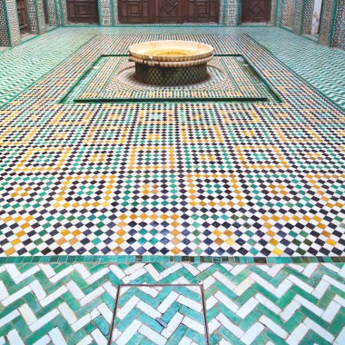 Fas Afrika eski antika inşaat mousque dostum çeşme